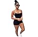 SMTSMT Jumpsuit, Women's Strap Beach Shorts Jumpsuit Rompers Bodysuit (S) Black