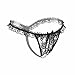 SELORY Women's Crotchless Lace Panties Pearls G-Strings Underwear Thong Lingerie T-Back Pack of 4