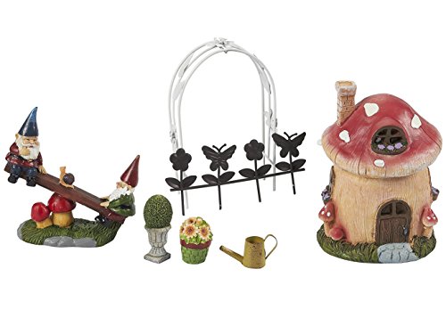 7 Piece Garden Ornament set - Gnomes Miniature Figurines, Garden Ornaments for Outdoor