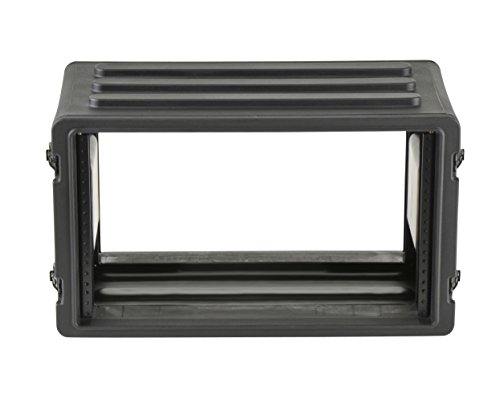 SKB 6U Shallow Roto Rack Case - Durable Polyethylene Gear Protector, Stackable, Waterproof with Twist Latches & Rubber Feet for Musicians, DJs, and A/V Equipment - Secure Transport & Storage Solution