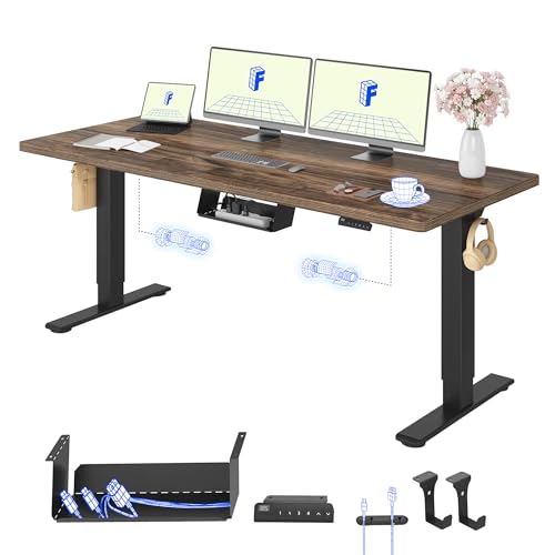 FLEXISPOT Höhenverstellbarer Schreibtisch elektrisch, Doppelmotor 180x80 cm