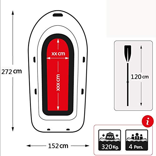Kajak Boot Angeln, Schlauchboot 2/3/4 Personen Mit Paddel, Aufblasbares Boot Pool, Schlauchboot Kinder, Gummiboot – Bild 4
