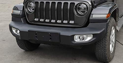 Hgcar ABS Silver Car Front Bumper Fog Light Decoration Cover 2pcs for Jeep Wranger JL 2018+