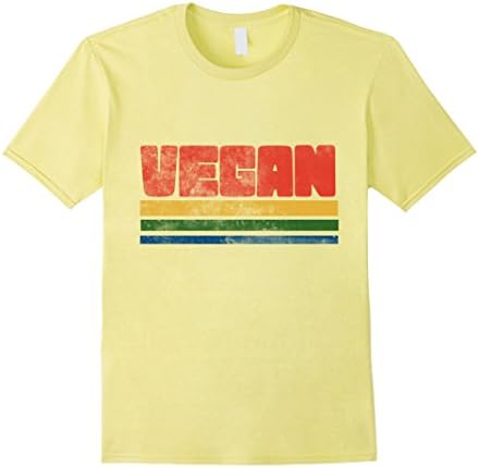Mens Vegan t-shrit vintage style vegans tee shirts retro 70s Medium Lemon