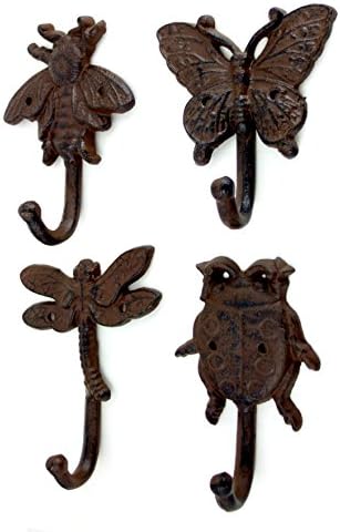 Bugs cast Iron Coat Hooks, Set of 4