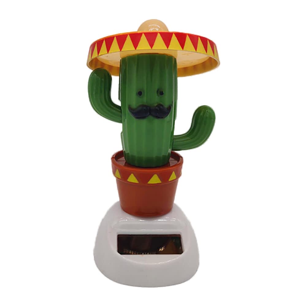 LICHENGTAI Car Dashboard Dancer Bobble Heads Toy Solar Powered Decoration, Solar Nodder Cactus Dancing Toy Shaking Cute Cactus Decoration Nodding Animal Figures Statue