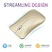 Ultra Thin 2.4GHz Wireless Mouse Rechargeable Silent Click Optical Slim Cordless Mice with USB Receiver 3 Adjustable DPI 4 Buttons for Laptop PC Computer Mac Macbook (Gold)thumb 1