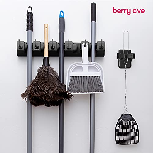 Berry Ave Broom Holder & Mop Grippers [5Pack] Self Adhesive, No