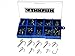 thkfish Fishing Treble Hooks, 103X Mixed #3-#11 12 Sizes Carbon Black Treble Fishhook Fishing Hooks Freshwater Treble Fishing Hooks with Box