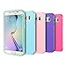 Samsung Galaxy S6 edge Case, 5 Pcs Ace Teah Premium Slim Fit Shock Proof Flexible TPU Protective cover [ Non - Slip ] Bumper Case for Galaxy S6 edge - Pink, Plum, Sky Blue, Green, Deep Purple