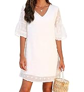 Cute V-Neck Bell Sleeve Shift Dress 