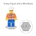 16 pcs Minifigures Building Sets Community People with Interchangeable Hats for Preschool-Sized Building Bricks 100% Compatible