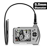 Industrial Endoscope,Teslong 3.5 Inch LCD Screen Borescope Semi Rigid Cable Digital Inspection Camera Kit with 0.21 Inch Diameter Waterproof Snake Camera Probe (1m/3.28ft)