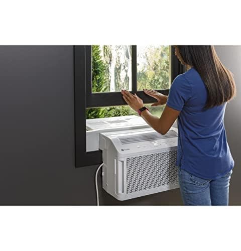 GE Profile ClearView Window Air Conditioner Unit, 6,100 BTU, U-Shaped Adjustable Depth, Cooling up to 250 sq ft., Ultra Quiet, SMART Home Capable, Includes Remote, White
