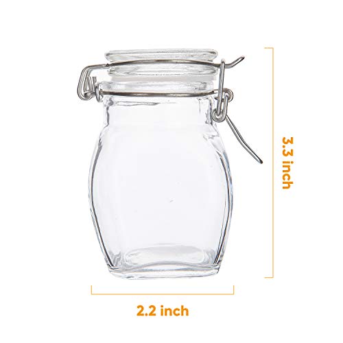 Spice Jars, Flrolove 30 Pack 3.5oz Oval shaped Glass Jars with Leak