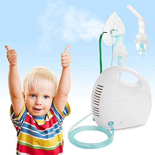 Upgraded Portable Cool Mist Inhaler Compressor System Machine Kit with Universal Tubing 2 Masks for Adults and Kids - Thumbnail 3