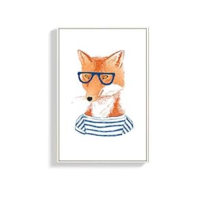 Framed Canvas Wall Art for Living Room, Bedroom Cartoon Animals Canvas Prints for Home Decoration Ready to Hanging - 16x24 inches