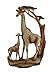 Zeckos Giraffe Family Carved Wood Look Resin Statue