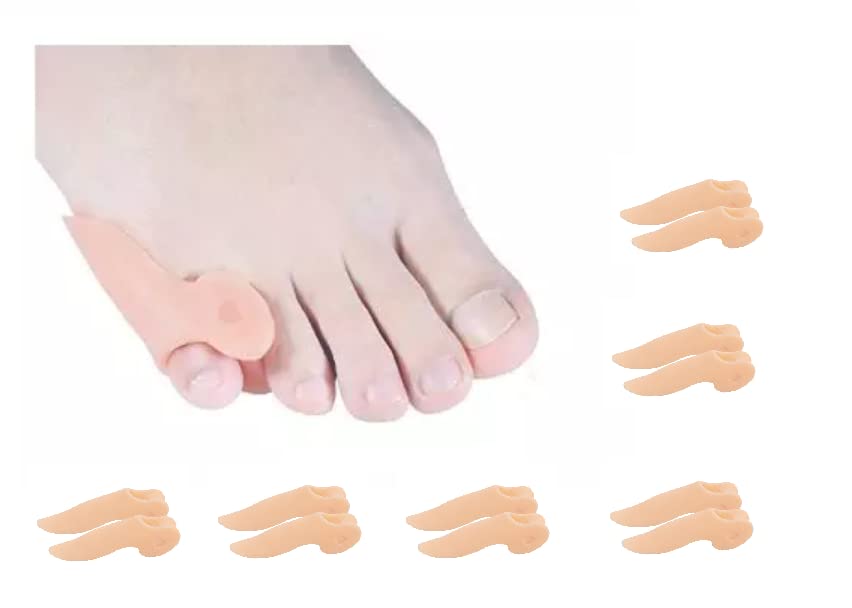PEDIMEND Silicone Little Toe Finger Straightener - 12 PCS -For Tailor's Bunion Problems - Reduce Toe & Foot Discomfort - UNISEX - Foot Care (Tailor's Bunion Pad)