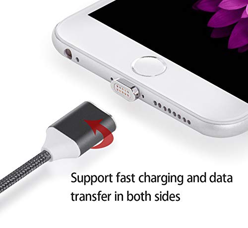 Digital Ant Gen3 Nylon Braided Super Magnetic Charging and Data Transfer Cable Compatible with i-Product. Magnetic Charging Cable/Cord Compatible with i-Product (Grey 3Pack, 5ft)