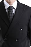 Men's Double Breasted Superior 150s Extra Fine Black Dress Suit