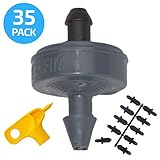 1 GPH Netafim Woodpecker Jr Pressure Compensating Dripper Emitters, 35-Pack PLUS Hole Punch Tool and Goof Plugs for Drip Irrigation Systems