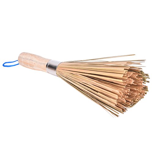2PCS Cleaning Whisk Bamboo Wok Brushes,10inch