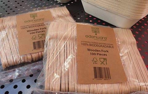 Edenware 100% Biodegradable Wooden Fork 100 Pieces AiBook