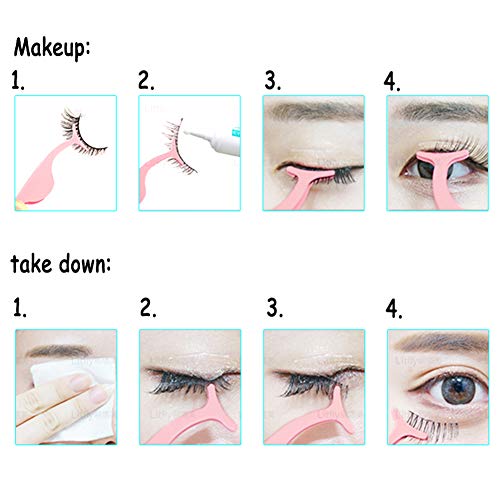 False Eyelashes Applicator Tool - FEITA Professional Falses Eyelash Extension Stainless Steel Clip Remover Tweezer for Lashes Application and Removal - Colorful - 1Pc