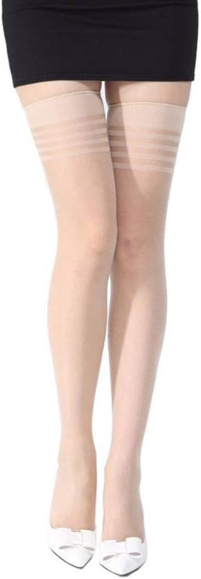 Women Brown Colour Nylon Thigh-Highs Long Exotic Stockings Tights(socks-stocking-tan, Free Size)