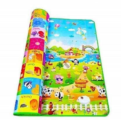 FIgment Anti Skid Double Sided Waterproof Crawl Play Waterproof Floor Mat for Babies and Kids (Green ; Large Size 120 x 180 cm)
