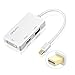OMorc 3-in-1 Mini DisplayPort Thunderbolt to DVI VGA HDMI TV Adapter Cable for Apple iMac and MacBook Surface Book Surface Pro 3/4 ThinkPad X1