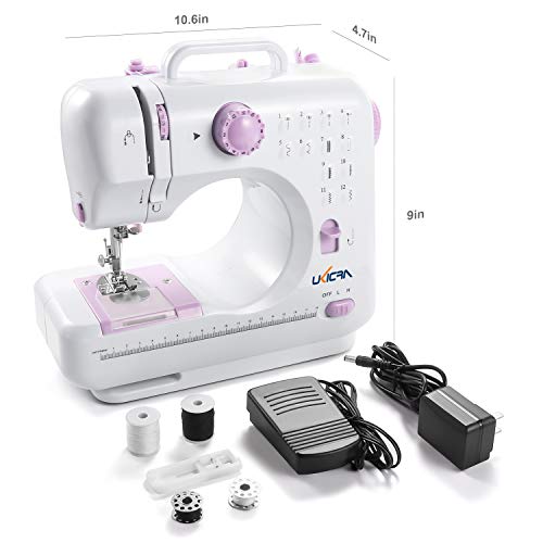 UKICRA Sewing Machine UFR505 Electric Mini Sewing Machines, 12