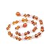 Genuine Amber - Baby Unisex Teething Necklace - 100% Natural Baltic Amber Polished Amber Beads - Natural Analgesic - Knotted Between Beads - With Plastic Screw Clasp (12.6 inches, Pink - Cognac)