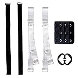 TRIES Adjustable Invisible Bra Strap 3x4 Hook Clear Shoulder Straps 5 Pcs