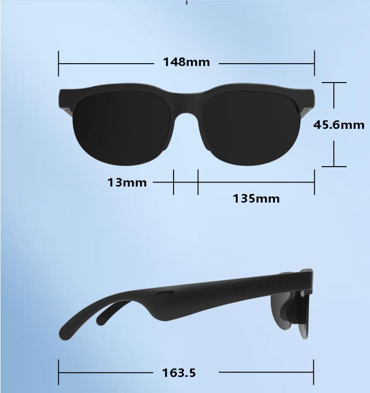 Lentes Inteligentes con Bluetooth 5.4 y Sonido de Oído Abierto, 3 Lentes Intercambiables UV400(Azul, Negro y Transparente Fotocromático) Manos Libres con Micrófono, Diseño Deportivo Ligero, 10H Música
