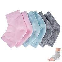 Gel Socks 3 pairs Vented Moisturizing flexible Unisex Gel Heel Socks Day Night Toe Open Feet Care Sets Ultimate Treatment for Dry Hard Cracked Skin with Spa Quality Botanical Gel Pack for women man