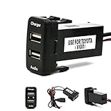 TOYOTA Hilux VIGO USB Car Charger 2.1A Interface Socket and USB Audio input Socket use for Coaster,Corolla ex,Yaris,Reiz