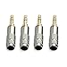 DCFun Headphone Repair Replacement, Stereo 3.5mm Jack Male Plug 3-Pole Solder Adapter, Copper Plated Metal Housing Plug 4-Pack