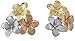 14k Gold Tri-Color Hawaiian Flower Stud Earrings