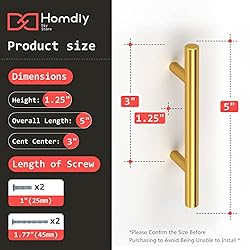 homdiy 50 Pack 5in Cabinet Handles Brushed Brass