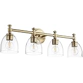 Quorum 5122-4-280 Transitional Four Light Vanity from Rossington Collection in Brass - Antique Finish,