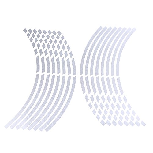 POSSBAY 16Pcs Wheel Rim Sticker Reflective Decal Stripe Tape 17''-19'' for Motorcycle Car Bike