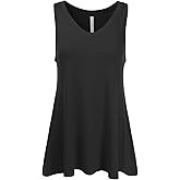 danibe Women's Sleeveless V-Neck Flowy Blouse Tunic Top Soft Shirts (S-XXL)