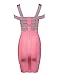 Meilun Women's Rayon Strap V-neck Off-Shoulder Fitted Bandage Bodycon Dress Pink Small