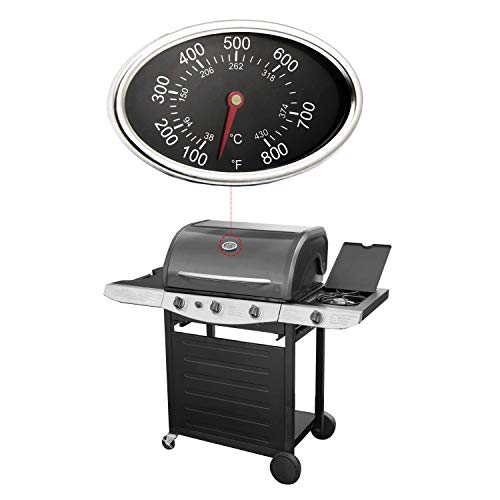 VICOOL Replacement Lid Thermometer Gas Grill Stainless Steel Heat