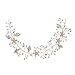 SWEETV Bohemian Headpiece Crystal Pearl Bridal Hair Vine Flower Halo Wedding Headband Tiara