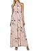 ZESICA Women's Halter Neck Floral Print Backless Split Beach Party Maxi Dress