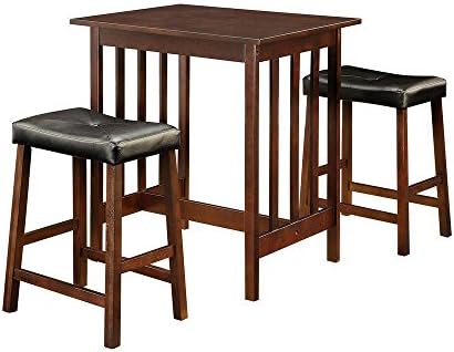 Paige 3-Piece Counter Height Wood Breakfast Set in Espresso