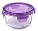 Wean Green Lunch Bowl 12 Ounce Glass Food Containers - Multi Color Garden Set (Grape, Blueberry, Pea, Carrot)